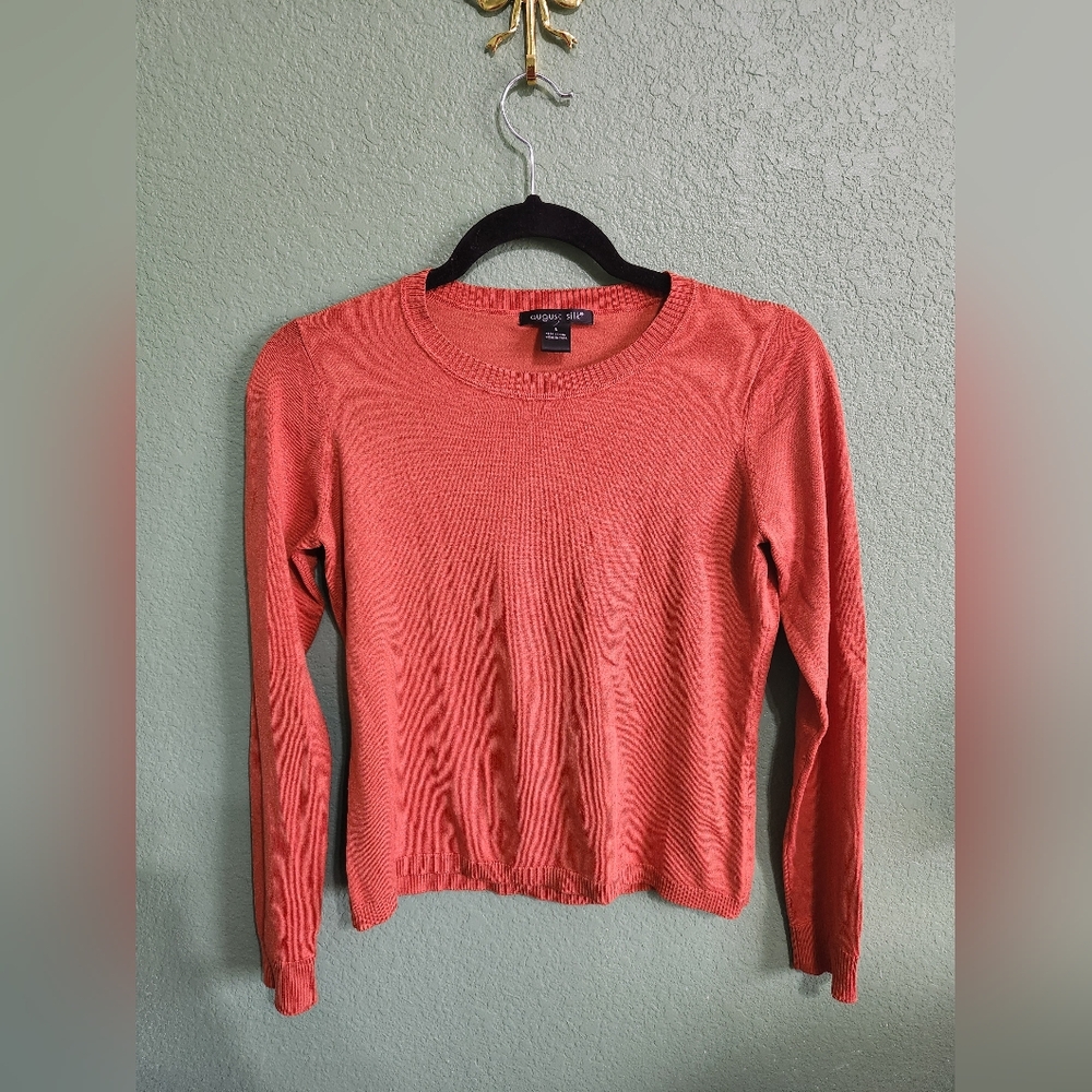 August Silk Long Sleeve Womens Top Size S